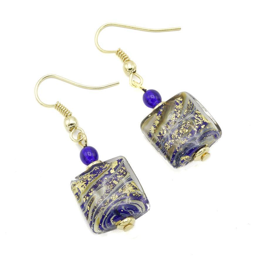 Boucles d'oreilles murano bleu 9242