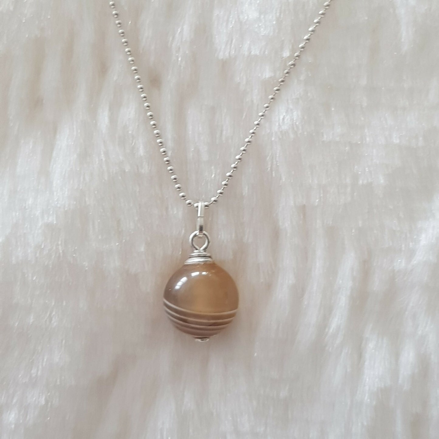 Agate botswana argent 925