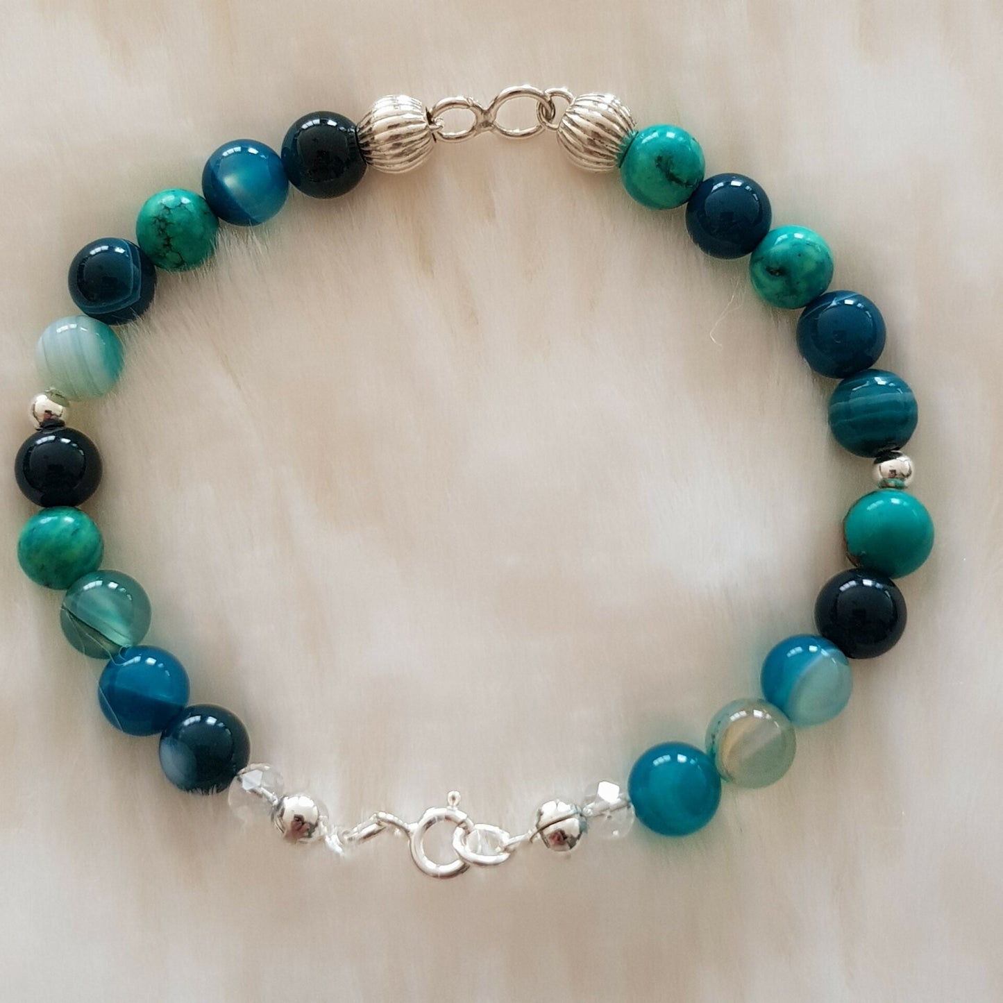 Bracelet agate verte