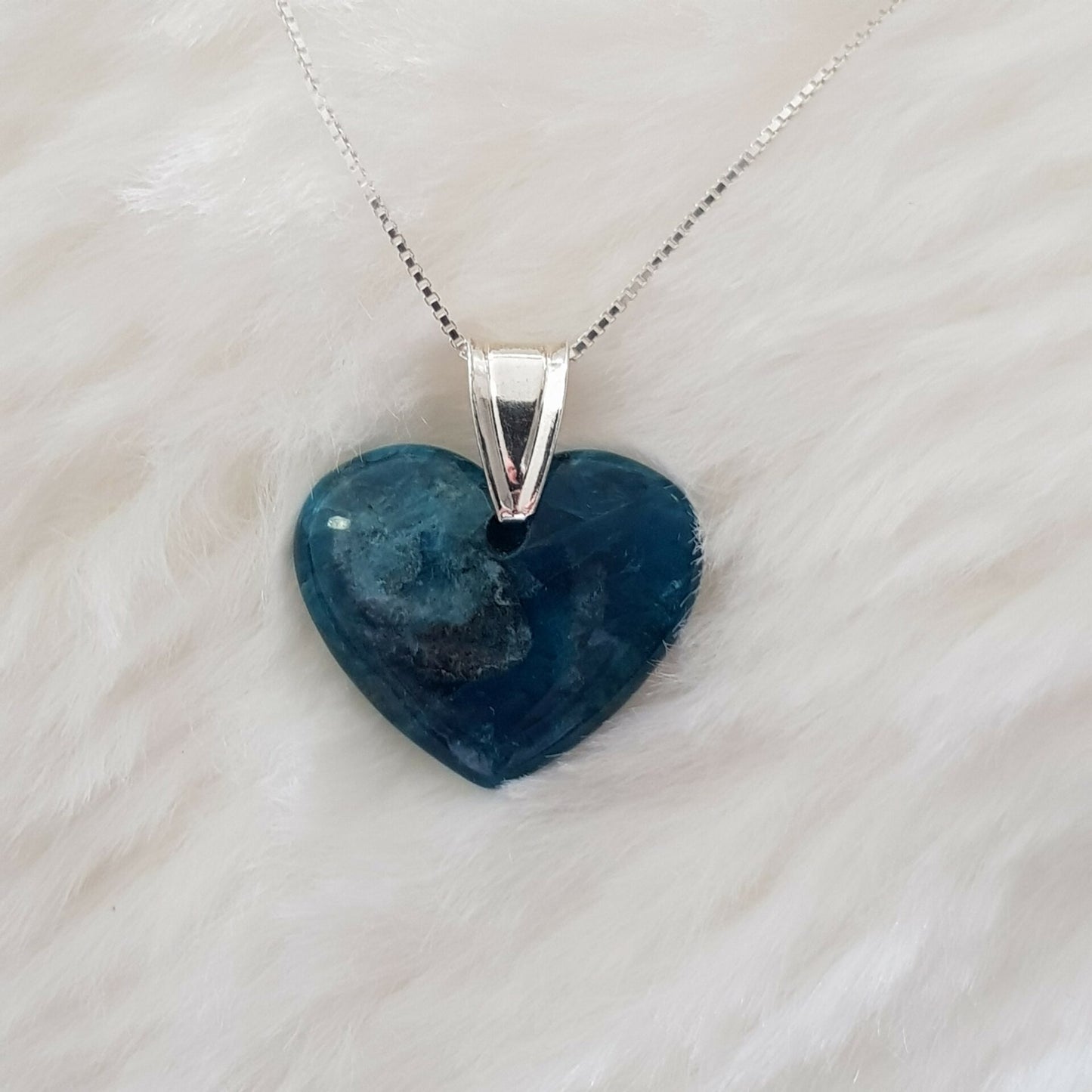 apatite bleue coeur argent 925