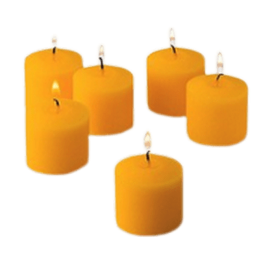 Petite bougie votive pêche