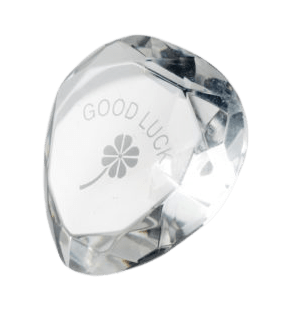 Cœur de cristal Bonne Chance, porte-bonheur raffiné en verre cristal