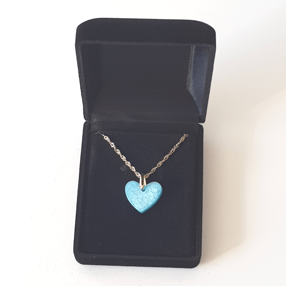 Collier coeur sarcelle