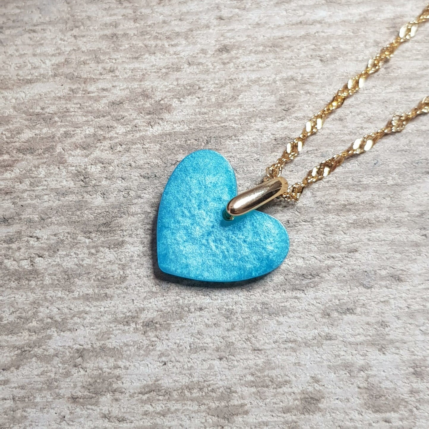 Collier coeur sarcelle