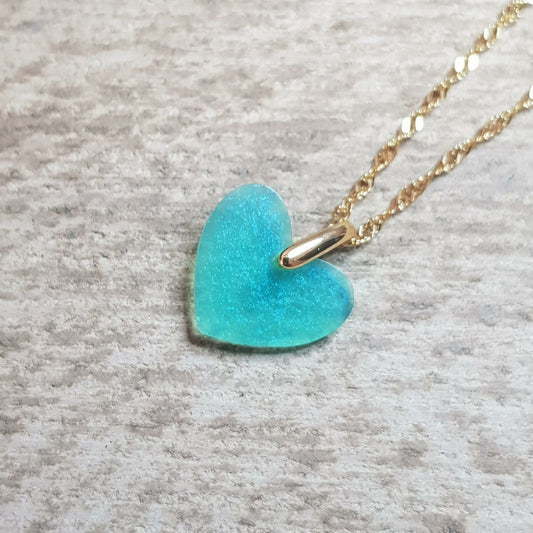 Collier coeur turquoise