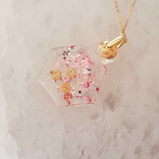 Flacon alvéole rose pailletté