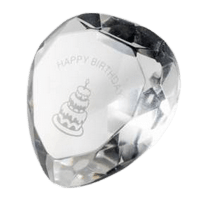 Cœur de cristal Happy Birthday, cadeau d'anniversaire raffiné en verre cristal