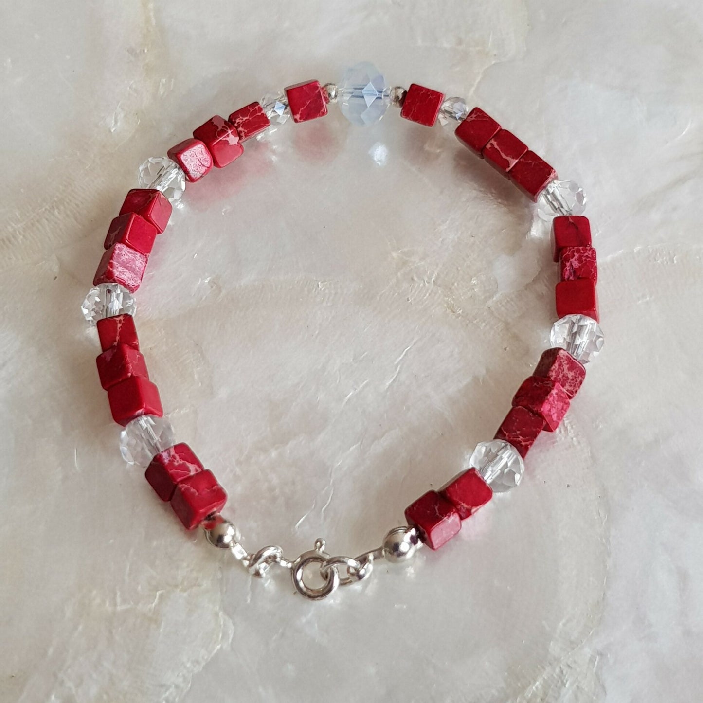 Bracelet jaspe impérial rouge