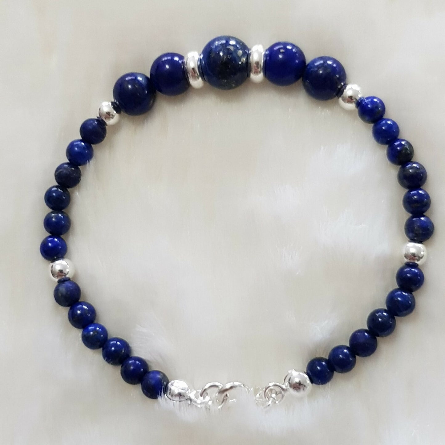 Bracelet lapis lazuli argent 925