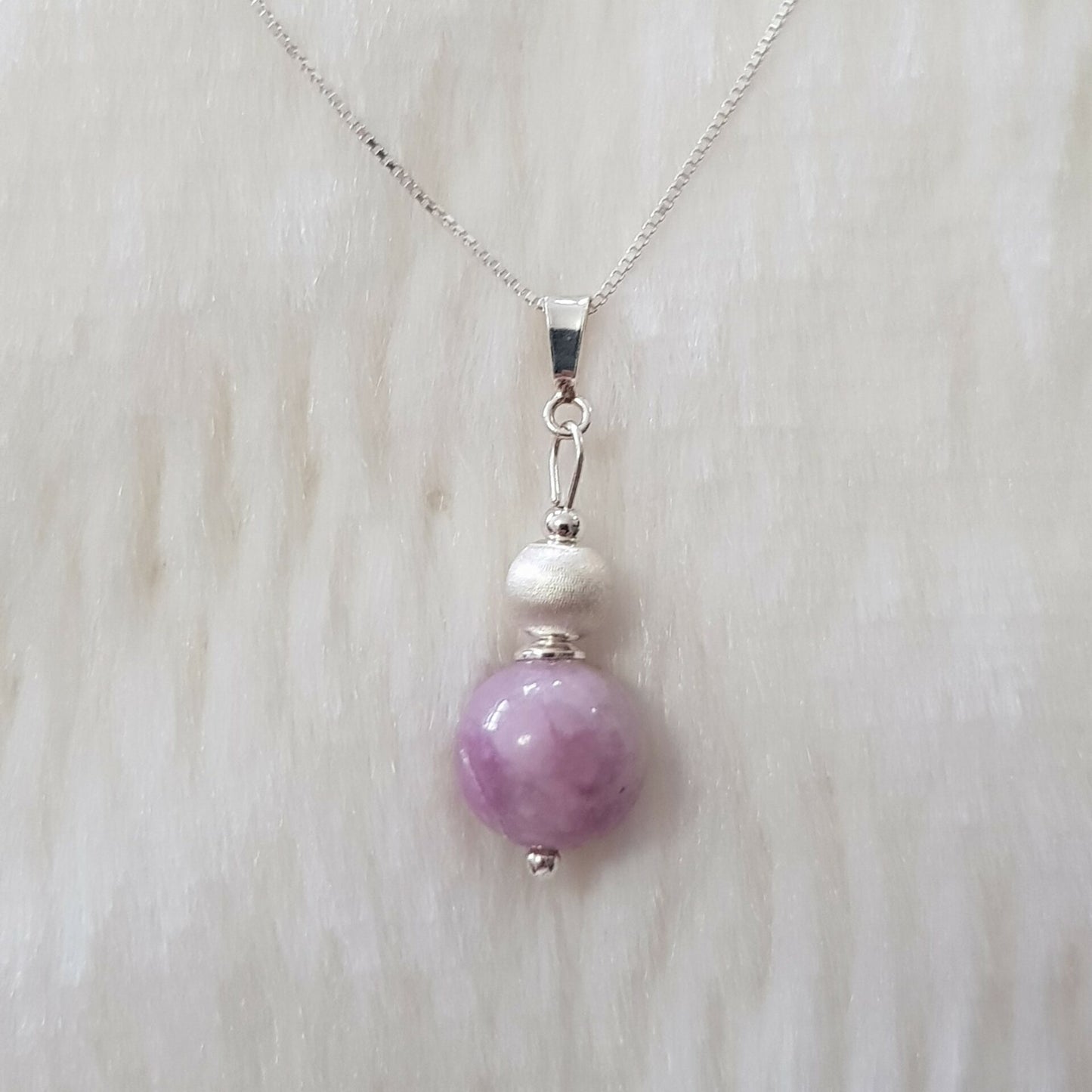 Lépidolite argent 925