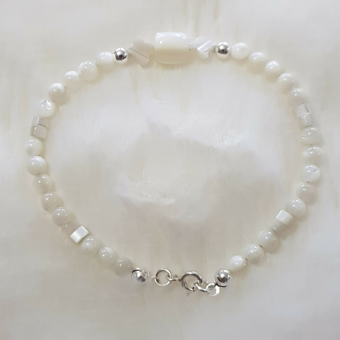 Bracelet nacre fusette argent 925