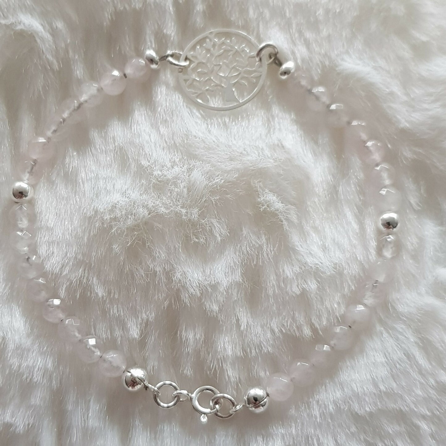 Bracelet quartz rose argent 925