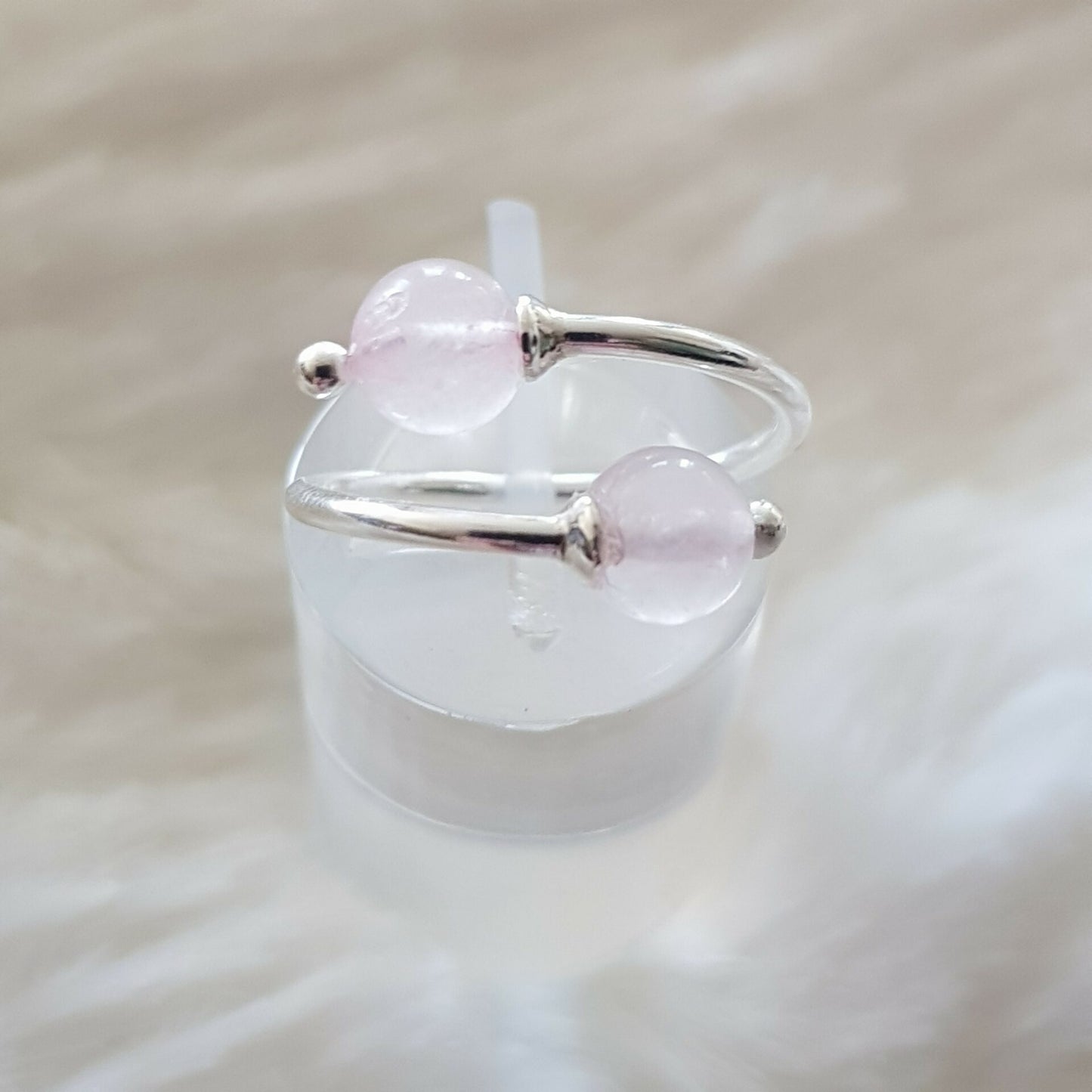 Bague quartz rose argent 925