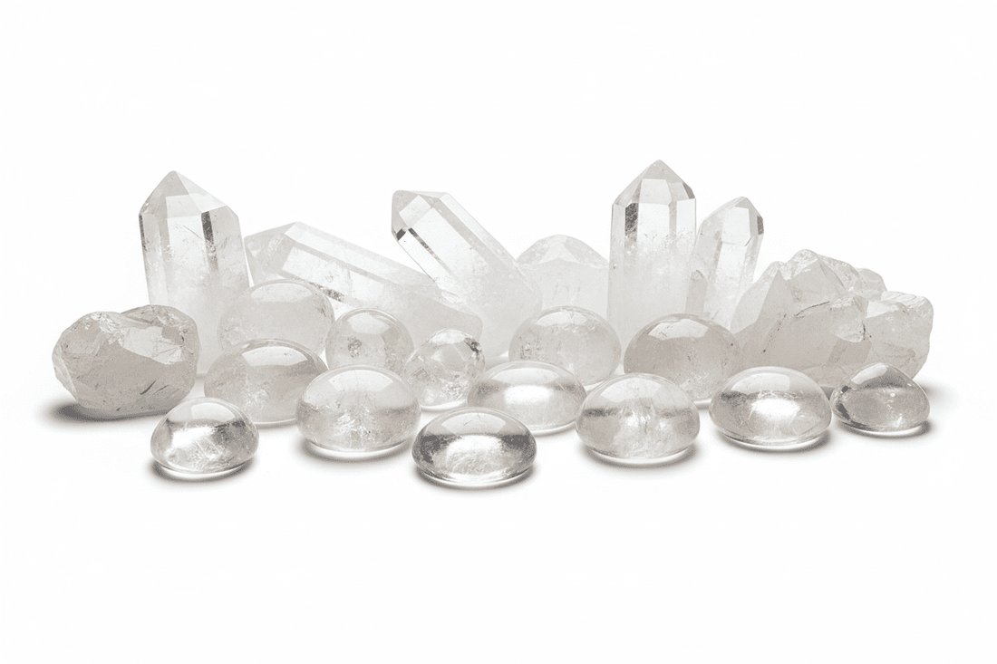 Cristal de roche quartz clair naturel - pierres transparentes et pointes cristallines pour bijouterie et lithothérapie énergétique