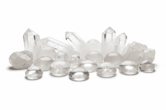 Cristal de roche quartz clair naturel - pierres transparentes et pointes cristallines pour bijouterie et lithothérapie énergétique