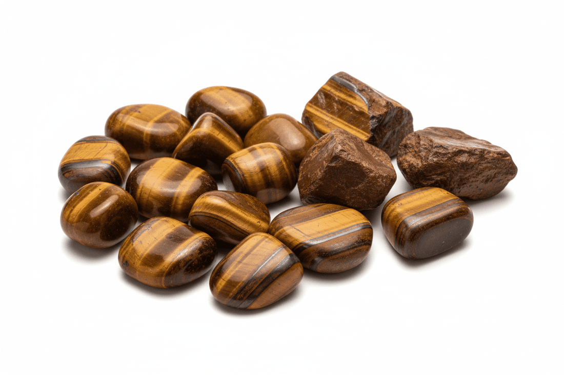 Œil de tigre naturel brun-doré - pierre chatoyante aux reflets soyeux pour bijouterie et lithothérapie protection courage