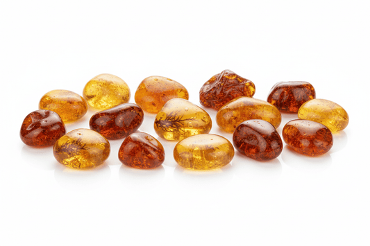 Ambre naturel doré - résine fossilisée avec inclusions organiques pour bijouterie et lithothérapie énergétique