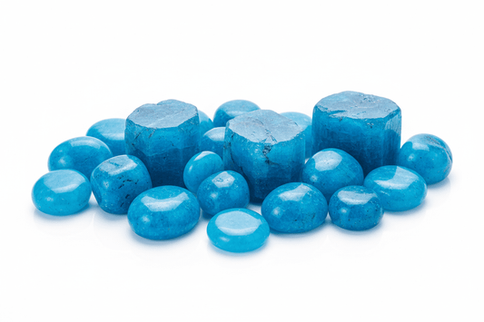 Apatite bleue naturelle - pierre vibrante bleu électrique pour bijouterie et lithothérapie motivation