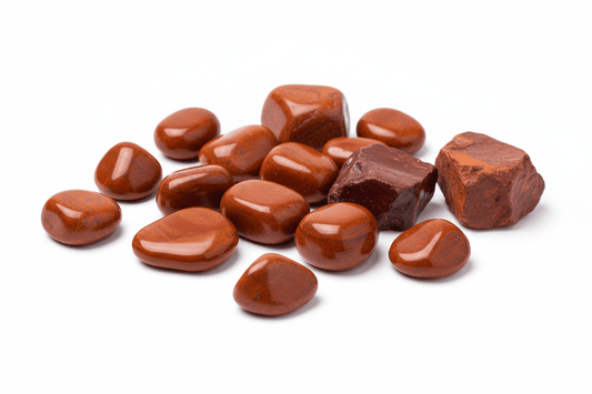 Jaspe rouge naturel - pierre d'ancrage rouge brique aux motifs terreux pour bijouterie et lithothérapie vitalité force