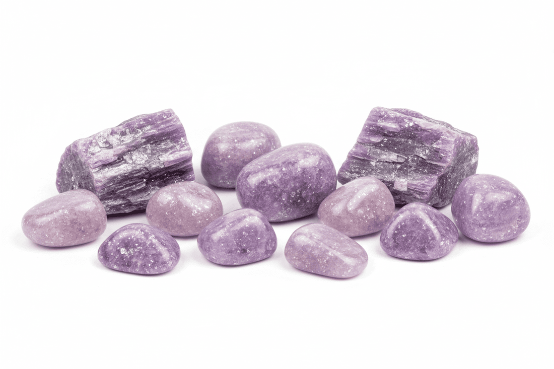 Lépidolite naturelle violet lavande scintillante - mica de lithium aux paillettes argentées pour bijouterie et lithothérapie apaisement