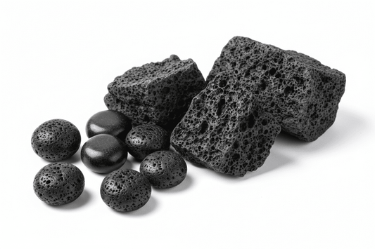 Pierre de lave naturelle noire poreuse - roche volcanique texturée pour bijouterie et lithothérapie ancrage diffusion huiles essentielles