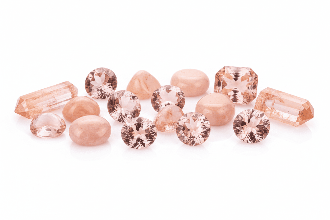 Morganite naturelle rose pêche - béryl rose transparent pour bijouterie et lithothérapie amour tendresse