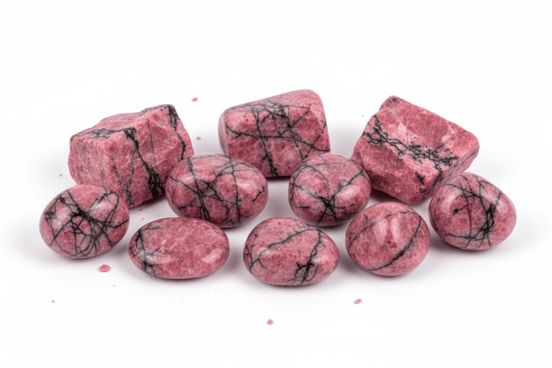 Rhodonite naturelle rose avec veines noires - pierre d'amour compassion pour bijouterie et lithothérapie guérison émotionnelle
