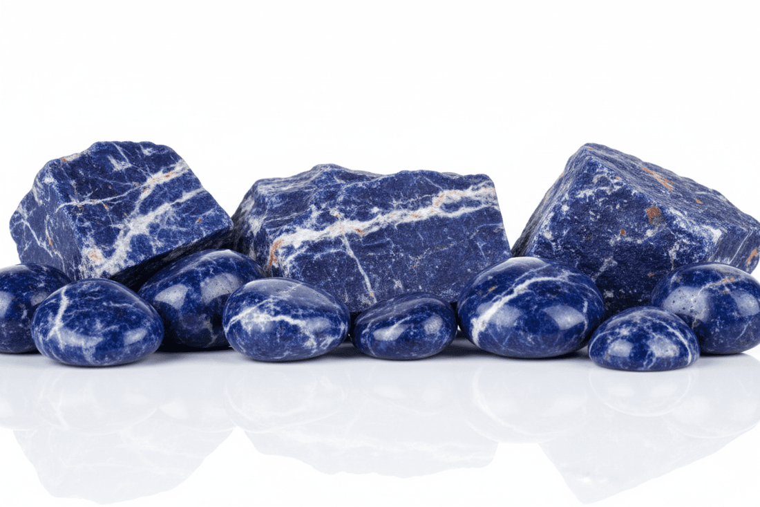 Sodalite naturelle bleu royal avec veines blanches - pierre de logique pour bijouterie et lithothérapie communication