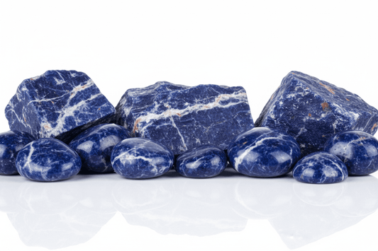 Sodalite naturelle bleu royal avec veines blanches - pierre de logique pour bijouterie et lithothérapie communication
