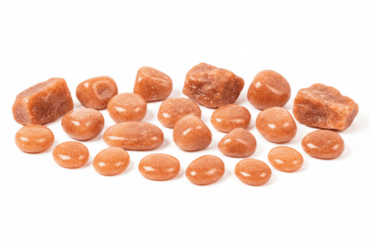 Pierre de soleil naturelle orange scintillante - feldspath aux inclusions cuivrées pour bijouterie et lithothérapie joie