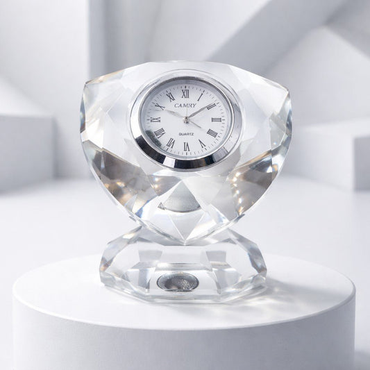 Horloge sur Pied en Cristal de Verre - Élégance Intemporelle