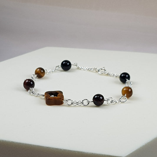 Oeil taureau, faucon, tigre "trois oeil " argent 925