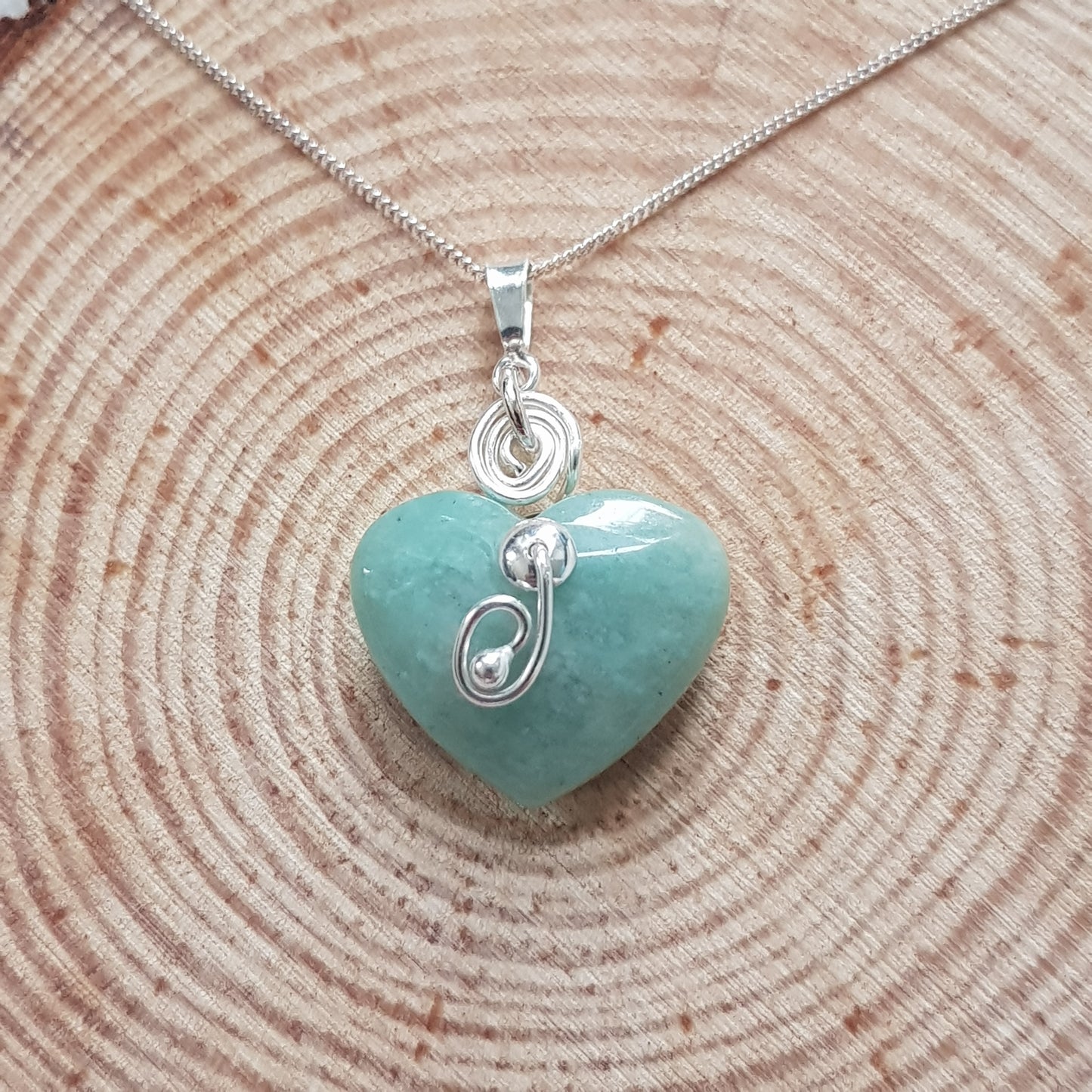 Amazonite coeur argent 925