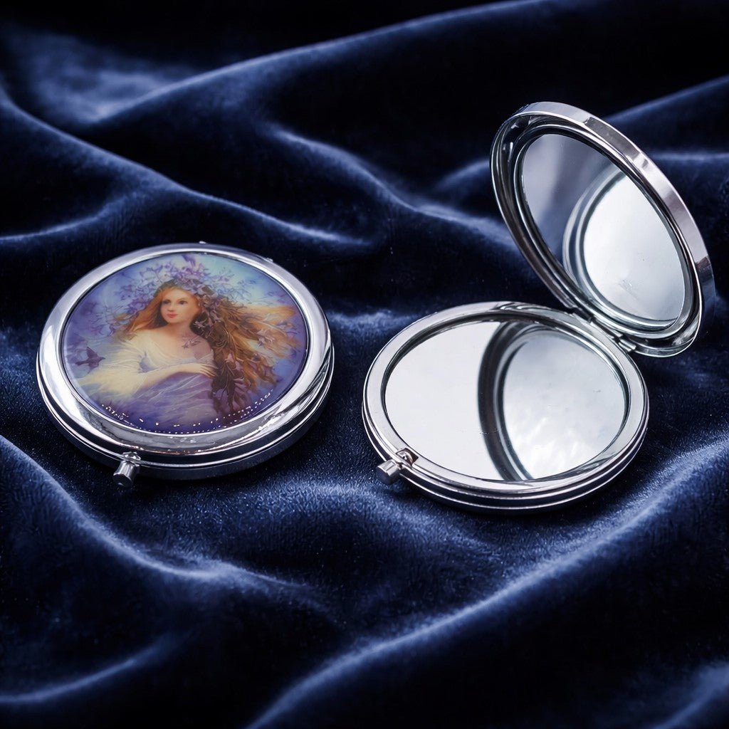 Miroir de Poche Ange 2 - Accessoire Beauté Charmant