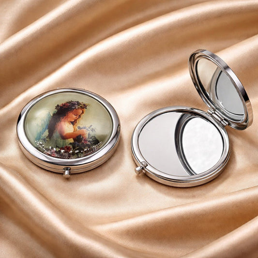 Miroir de Poche Ange 5 - Accessoire Beauté Délicat