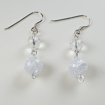 Boucles d'oreilles cristal de roche en argent 925 - pierre naturelle