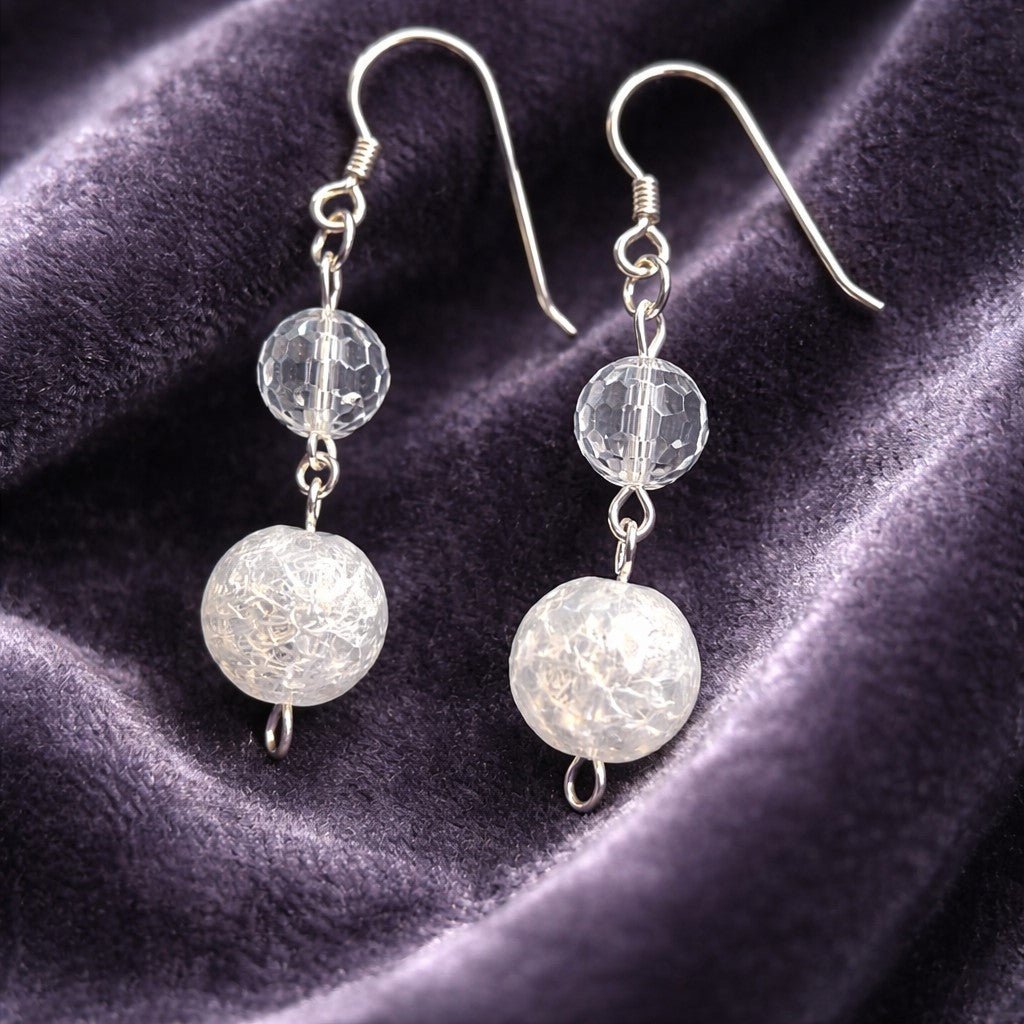 Boucles d'Oreilles Cristal de Roche - Argent 925 & Pierre Naturelle
