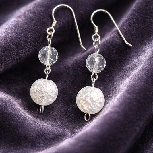 Boucles d'Oreilles Cristal de Roche - Argent 925 & Pierre Naturelle