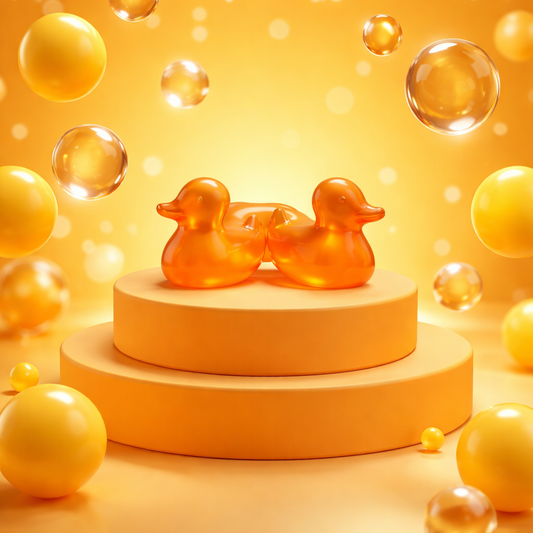 Perles de Bain Canard Abricot à l'Unité - Huile de Bain Parfumée Française