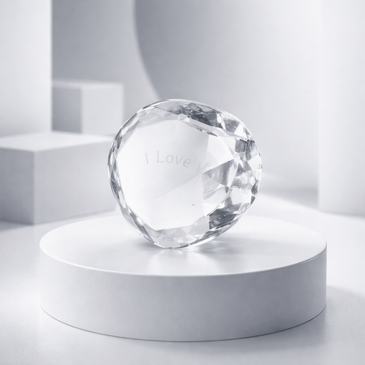 Cœur de Cristal I love you - Cadeau d'amour Raffiné