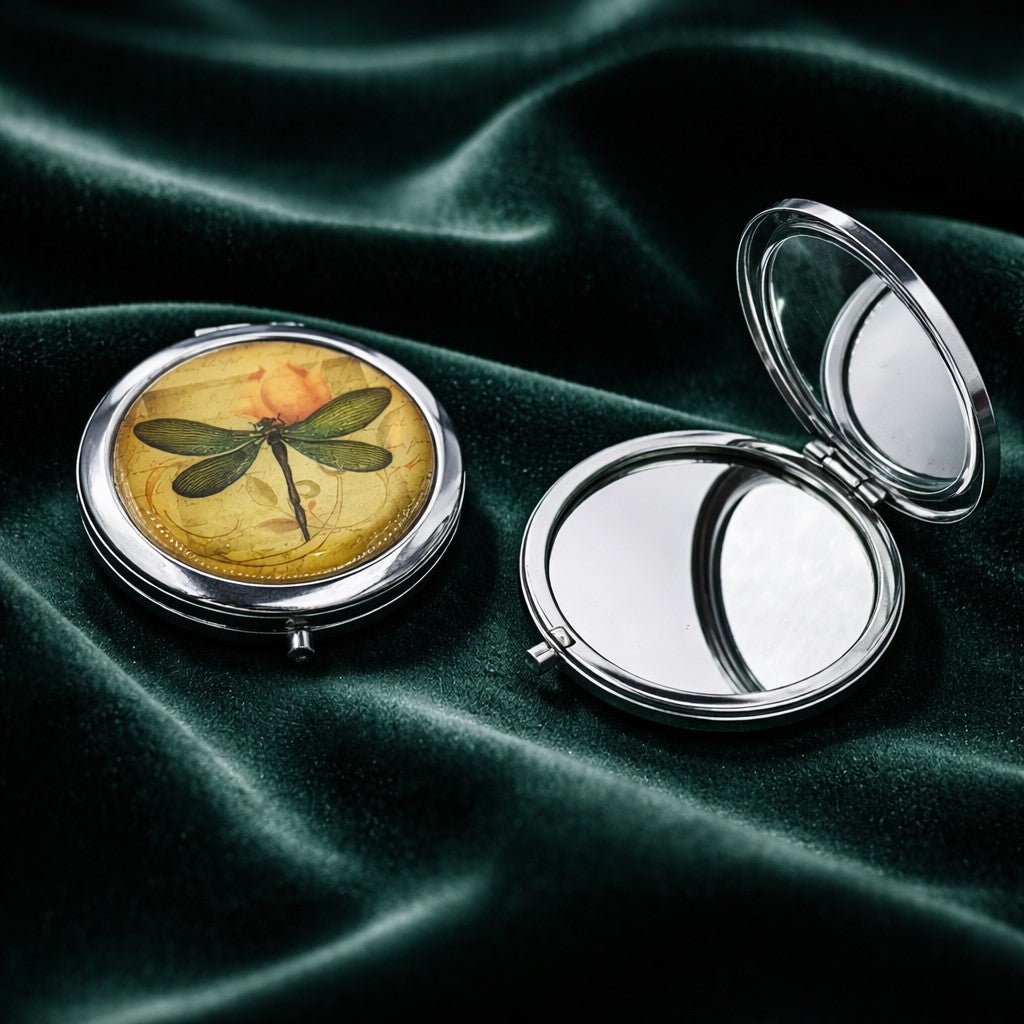 Miroir de Poche Libellule Butine - Accessoire Beauté Raffiné