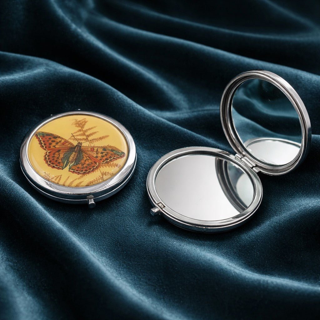 Miroir de Poche Papillon 2 - Accessoire Beauté Élégant