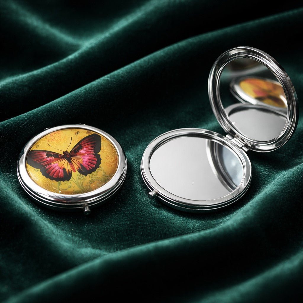 Miroir de Poche Papillon 4 - Accessoire Beauté Compact