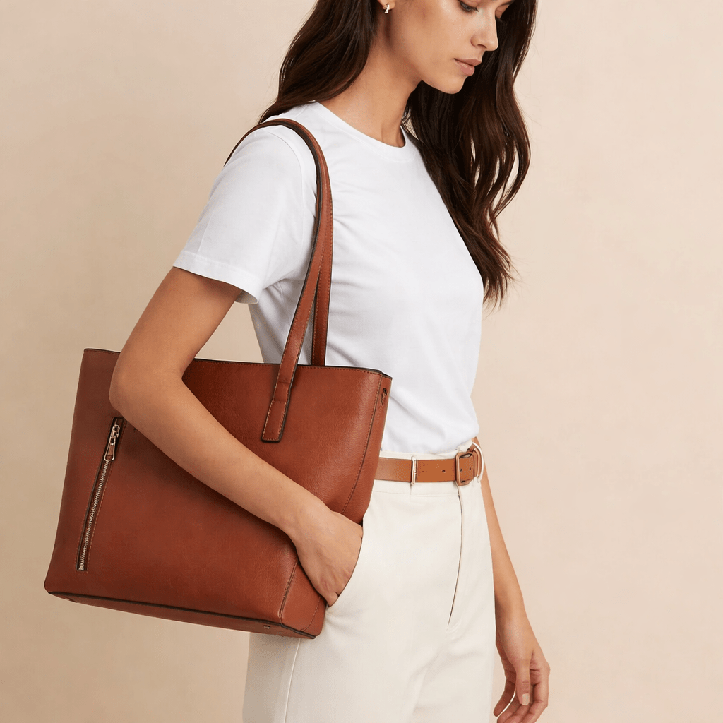 Sac pochette caramel - Douceur et élégance avec cette pochette caramel en promotion.