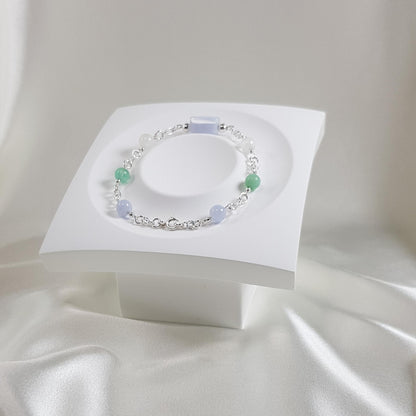 Bracelet stabilité émotionnelle en argent 925 - lithothérapie pierres naturelles 