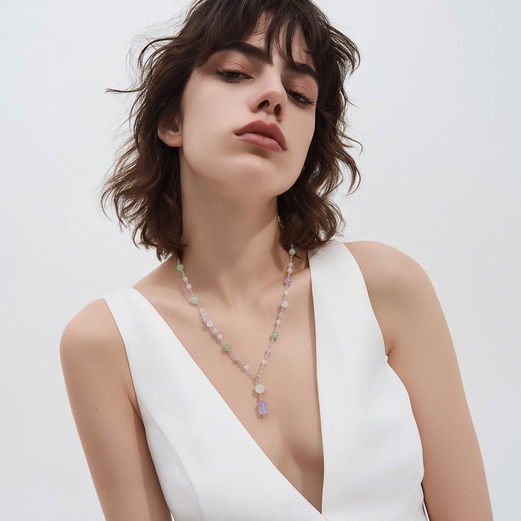 Pendentif Stabilité Émotionnelle - Lithothérapie Pierres Naturelles Argent 925