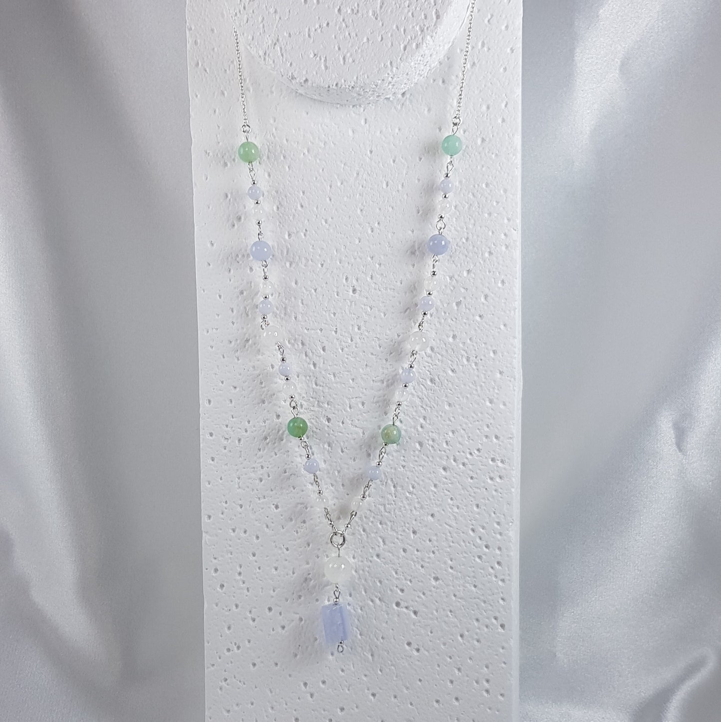 Pendentif Stabilité Émotionnelle - Lithothérapie Pierres Naturelles Argent 925