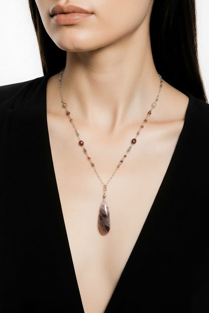 Pendentif Agate Mexicaine Crazy Argent 925