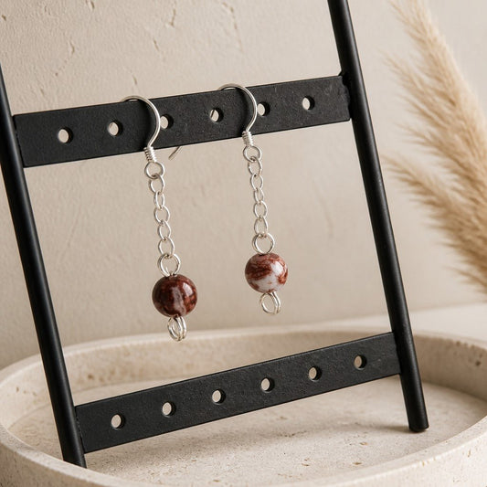 Boucles d'Oreilles Agate Crazy - Argent 925 & Pierre Naturelle