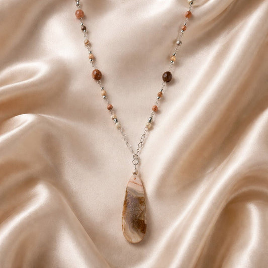 Pendentif Agate Mexicaine Crazy Argent 925